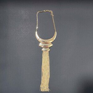 Women's White House Black‎ Market Hammered Tassel Silver Necklace